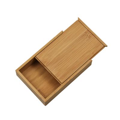 China American Custom Rustic Natural Bamboo Organizer Small Rectangle Wooden Box for sale