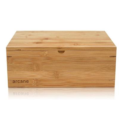 China China Wholesale Custom Modern Natural Large Bamboo Solid Wooden Storage Boxes for sale