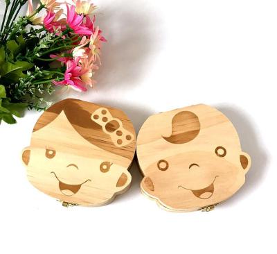 China Handmade DA latte of dente wood scatola di legno baby tooth box keepsake box milk tooth for sale