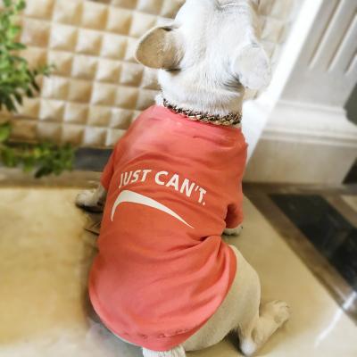 China Autumn Winter Soft Fashion Popular Logo Dog XXXL Cotton Dog T-shirt Pet Viable Clothes for sale