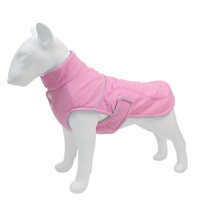 China Durable Outdoor Soft Reflective Solid Color Dog Winter Adjustable Jacket Clothes Coat Patterns Fleece for sale