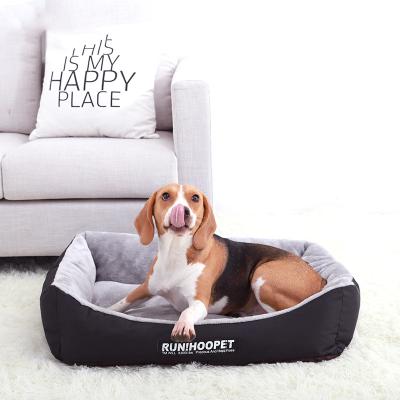 China Eco Friendly Square Oxford Pet Plush Design Worry Maker Large Dog Bed Heating Sofa Waterproof for sale