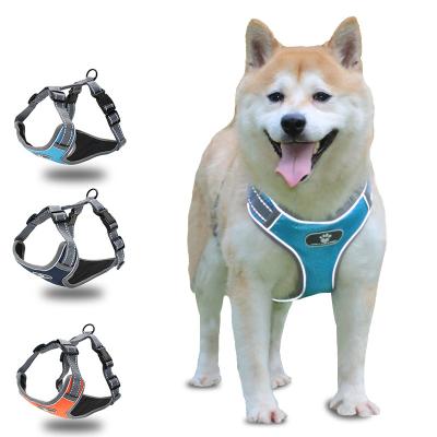 China Reflective Outdoor High Quality Adjustable Custom Strong Nylon Bow Chest Strap Dog Harness Leash Safe Easy Walk for sale