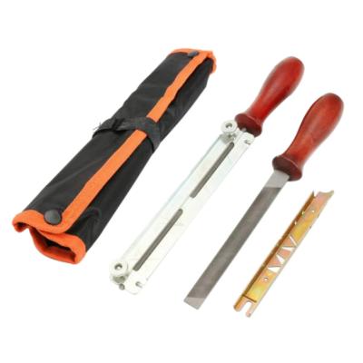 China 2-Stroke 5Pcs/Set Chainsaw Sharpening Kit 5.2Mm Filing File Fits For3/8 Pro Chainsaw Sharpener for sale