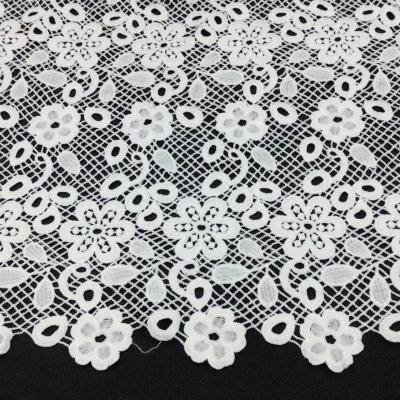 China New Arrival Sustainable Water Soluble Embroidery White Guipure Lace Fabric For Garment for sale