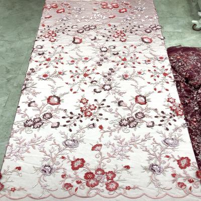 China New Sustainable Design African Latest 3d Lace Fabrics For Bridal Dresses for sale