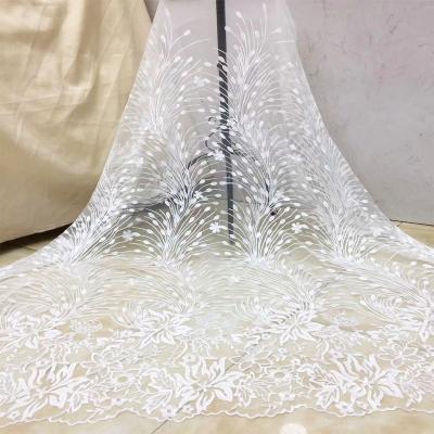 China 2021 Sustainable Ivory White Tulle Swiss Voile Lace Fabric Wedding Accessories for sale