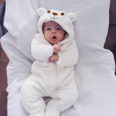 China Cotton Baby Boy Pajamas Animal Winter Cotton Fleece Thick Overalls For Cute Baby Infant Baby Romper for sale