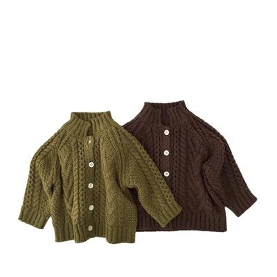 China High Quality Autumn Hot Sale Fashion Toddler Plain Sustainable Sweater Cardigan Baby's Knitted Sweaters for sale