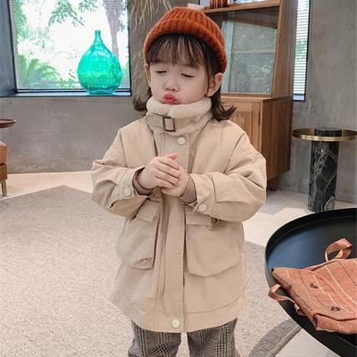 China Infant Winter Jacket Babies Warm Cotton Windproof Clothes Kids Plush Fur Coat Kids Jacket for sale