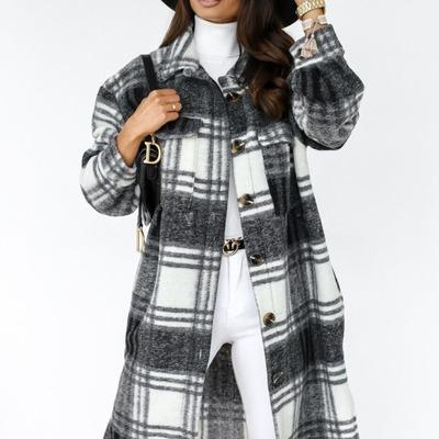 China QUICK DRY Plaid Ladies Clothes Long Warm Thick Soft Jacket For Woman Casual Coat New Winter Fashionable Designer Long for sale