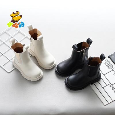 China New Fashion Customized Designer Shoes Genuine Leather Kids Girl Waterproof Round Toe Ankle Chelsea Boots for sale