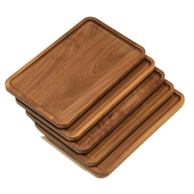 China Latest Design Sustainable Whole Wooden Discs Wholesale Fruit Dish Black Walnut Compote for sale