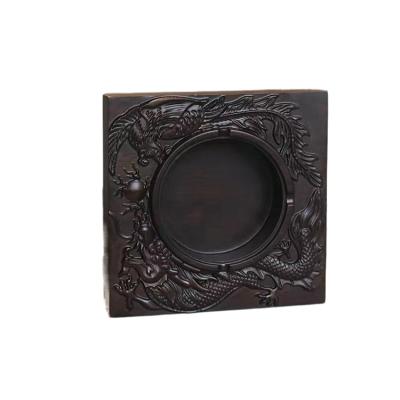 China Best Selling Small Home Decor Easy Clean Eco Friendly Portable Black Ashtray for sale