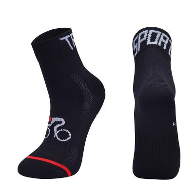 China Factory Wholesale Custom Breathable Logo Cotton Nylon Cotton Striped Sports Striped Cycling Socks for sale