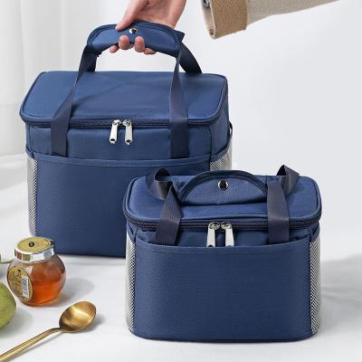 China Cold Beverage Oxford Water Resistance Two Size Custom Tote Cooler Bags Sling Shoulder Lunch Bag For Food for sale