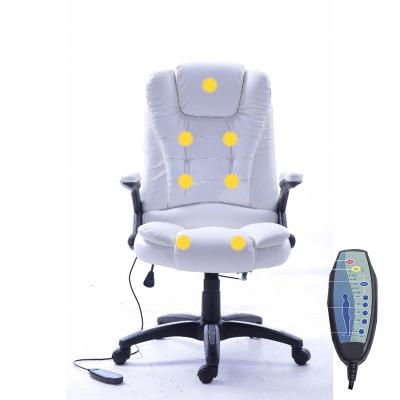 China (Size) 7 Point Adjustable Rocking Function Vibrating Office Chair Ergonomic Massage White for sale