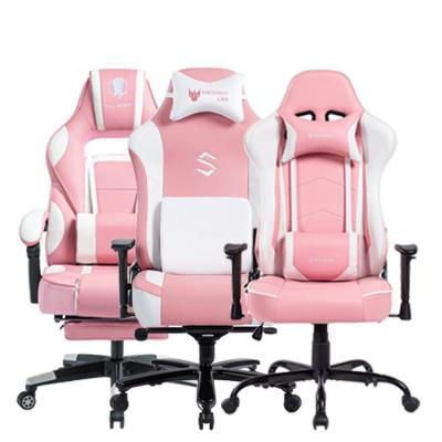 China Massage Custom Logo Pink Leather Office Computer Gaming Chair for Girl for sale