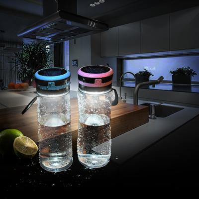 China Sustainable Sport ABS Water Bottle With Solar Power Bank Lantern for sale