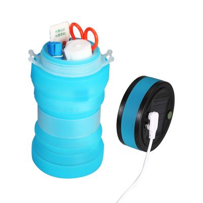 China Household Solar Panel Silicone Water Bottle Led Lights Solar Powered Lantern for sale