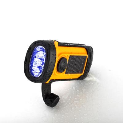 China Emergency Hand Crank Waterproof Mini Flashlight Portable Solar LED Torch for sale