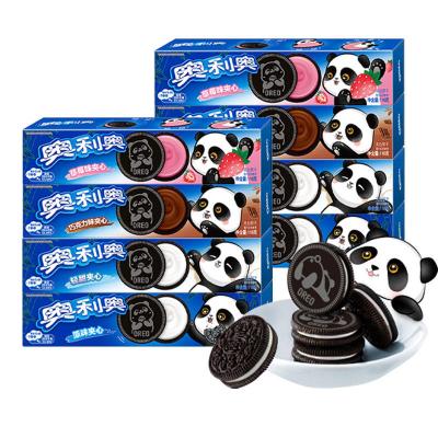 China Normal Low price wholesale Oreo Panda Cookies Original Chocolate Strawberry Flavor Sandwich Cookies Exotic Snacks Oreo Cookies 97g for sale