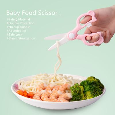 China Traditional easily cut baby food ideal for noodles, meat, chicken with dust cover and storage case ceramic baby food scissors for sale