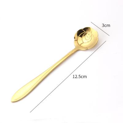 China 410 Stainless Steel Gold Spoon Flower Pattern Spoon Flower Pattern Spoon Tableware China Supplier Wholesale Gold for sale