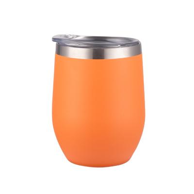 China Cup Wall Stainless Steel Coffee Mug Support Customized Super Bright Double Color Viable Customized Straw Wine Glass for sale