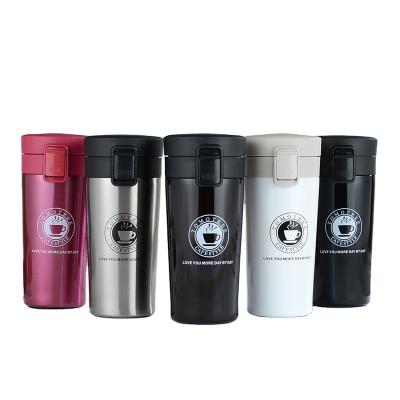 China New Design Logo Coffee Mug Stainless Steel Travel Mug PORTABLE Custom Coffee Thermos Anti-Spill With Lid for sale