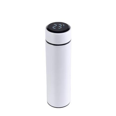 China 2021 Fashion Water Bottle Smart LED Temperature Display Vacuum Viable Cup Stainless Steel Thermos Water Bottle With Tea Strainer for sale