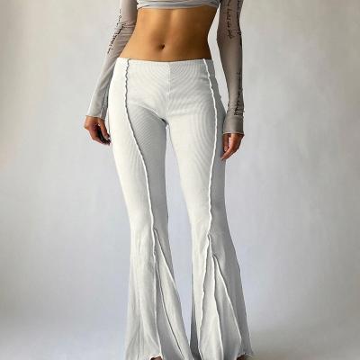 China Spring Solid Anti-pilling Stretch Wide Leg Pants Floor Length Rocket Yoga Pant Skinny Women for sale