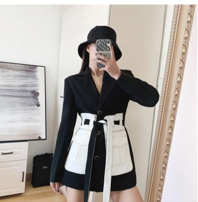 China Hot Selling Ins Patchwork Anti-Wrinkle Slimming Blazer Woman Elegant Long Sleeve Lady Blazer Jacket for sale