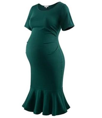 China OEM Women's Dresses Ruched Bodycon Pregnancy Clothing Casual Maternity Dress Breathable Variety of Colors for sale