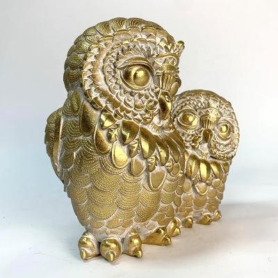 China China ODM Resin Handwork Decoration Living Room Decoration ODM Creative Animal Mother And Child Owl Folk Crafts for sale