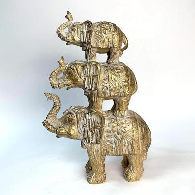 China Other Pairs Lucky Elephant Ornaments Resin Crafts TV Cabinet Desk Decoration Animal Statue Folk Crafts for sale