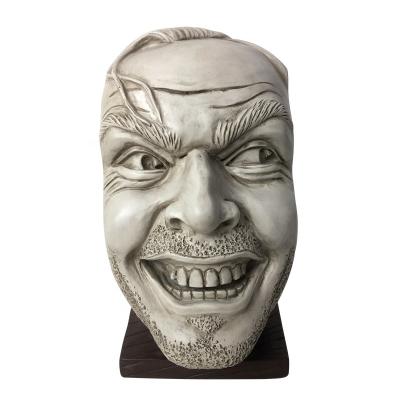 China Europe Statue Ornament Resin Human Head Desk Figure Opens Johnny Head Bookends Bust Crafts Desk Folk Decoration for sale