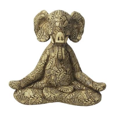 China India Resin Yoga Elephant Crafts Ornaments Animal Statue Home Folk Crafts Desktop Decoration for sale