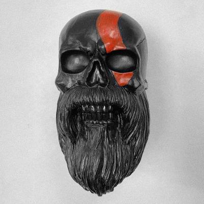 China Europe Skull Game Peripheral Wall Hanging Decoration Ares Kratos Home Resin Opens Folk Crafts Helmet Stents Resin Bust for sale