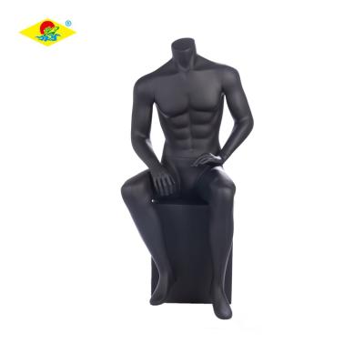 China Headless Fiberglass Sitting Mannequin Sitting Male For Sale for sale