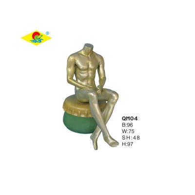 China Headless Fiberglass Sitting Mannequin Sitting Men For Sale for sale