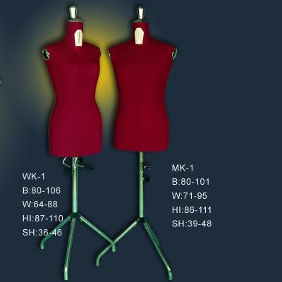 China Vintage Half Body Cloth Covered Adjustable Standing Mannequins for sale