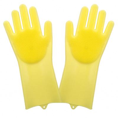 China Household Kitchen Professional Heat Resistant Rubber Dish Washing Gloves, Custom Silicone Dishwashing Cleaning Gloves for Dish Washing for sale