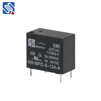 China Meishuo sealed MPD-S-124-A 12v NO normally open 4pin SPST relay for home machine for sale