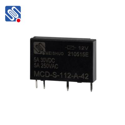 China Meishuo sealed MCD-S-112-A-42 sealed group 5A 4pins DC24V 12V mini normally open industrial control relay for sale