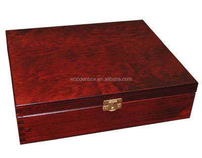 China Biodegradable wooden stained box with clasp for sale