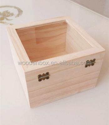 China biodegradable wooden box with clear plexiglass/acrylic cover for wholesale for sale