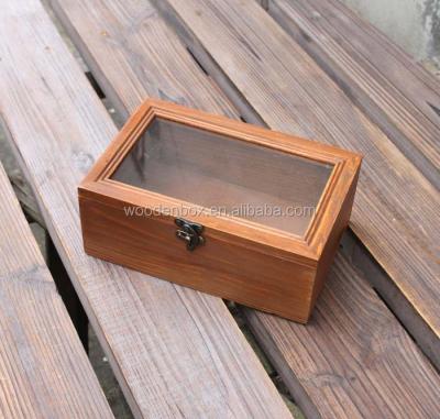 China Biodegradable wooden package box with plexiglass cover for wholesale for sale