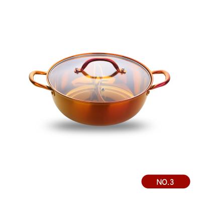 China Stored Stock Pot Set Large Double Bottom Pan Stainless Steel Gas Range Metal Box Glass Double Flavor Soup Pot Hot Pot for sale