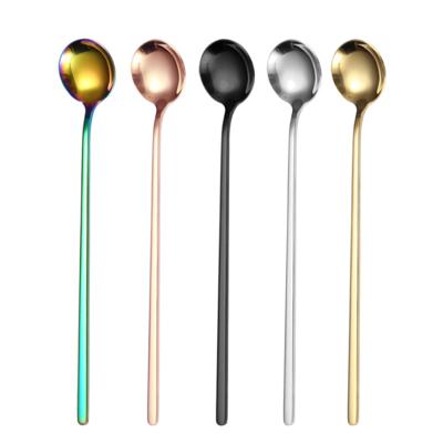 China 18/10 Viable Shiny Stainless Steel Gold Spoon Baby Ice Cream Teaspoon for sale